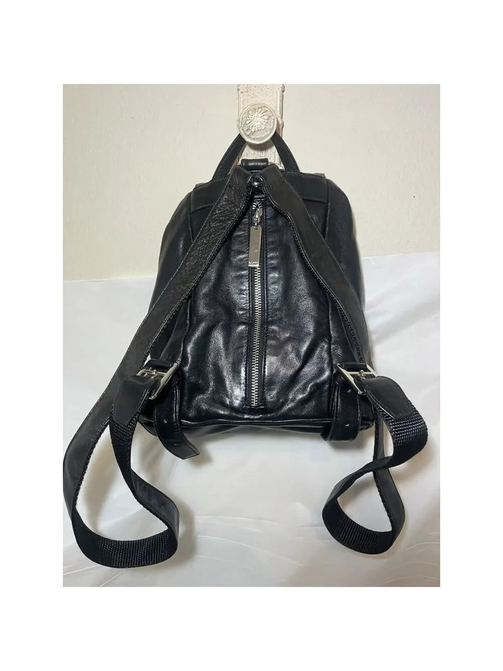 vintage DKNY Donna Karan leather backpack Y2K
